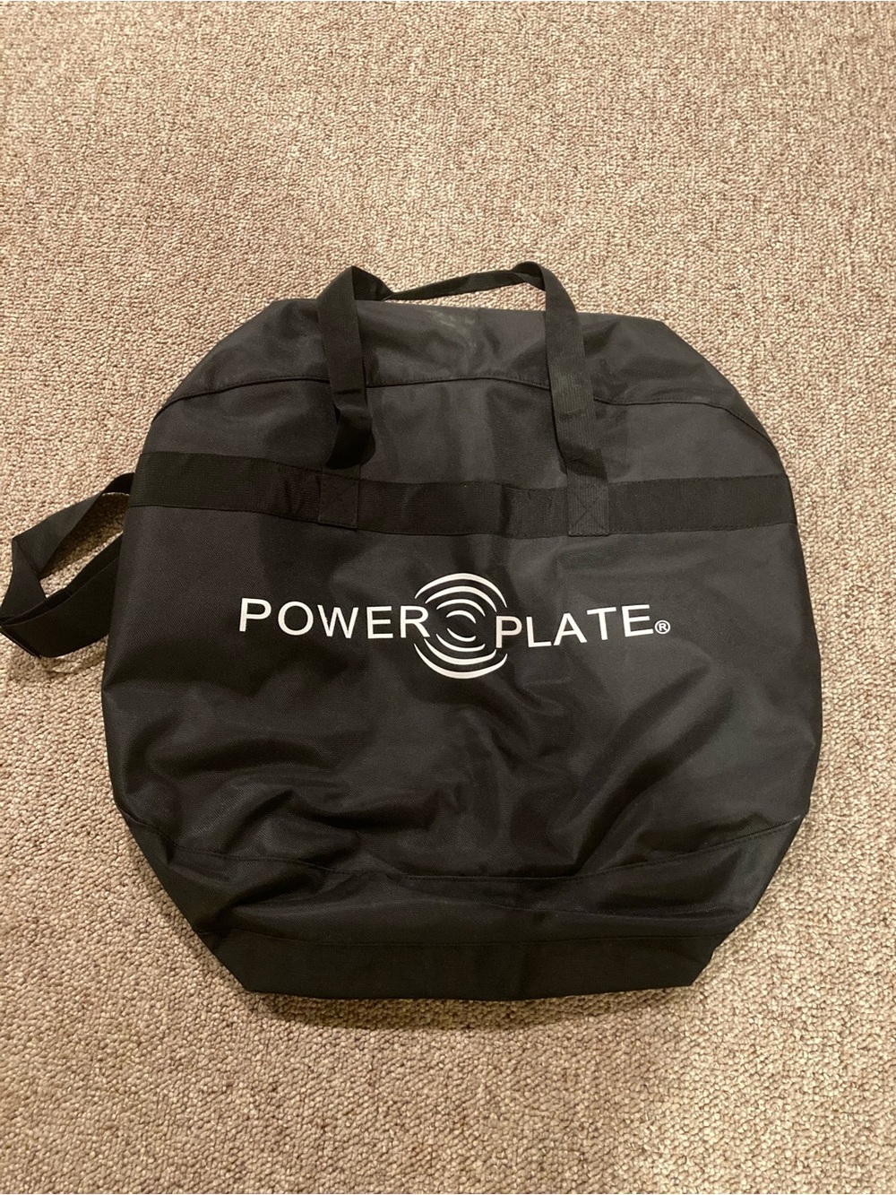 Power Plate Black Round Equipment Carry Bag: NWOT